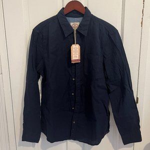 NWT - FatFace Men's Navy Blue Linen Shirt Size Medium